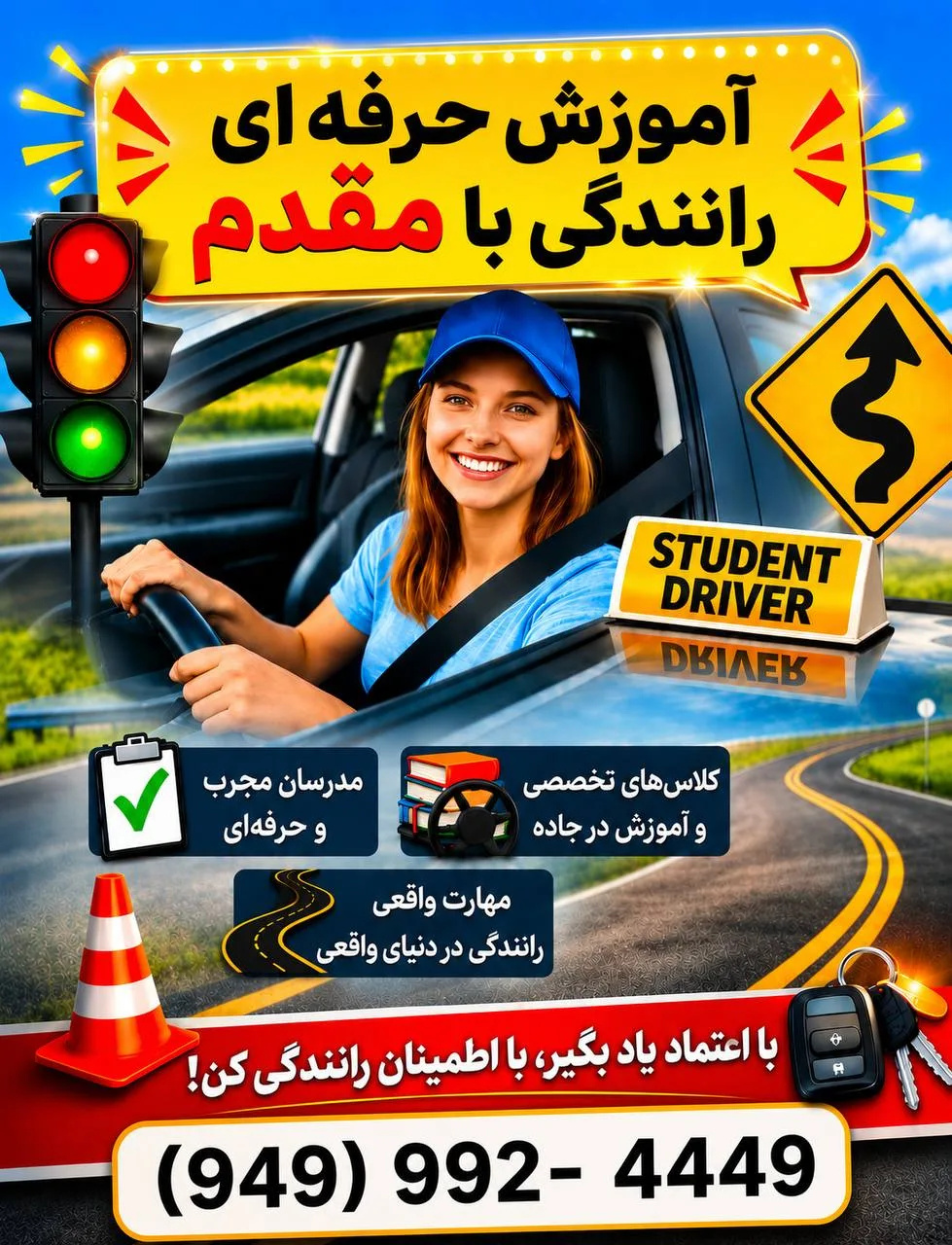 آموزش حرفه‌ای رانندگی در اورنج کانتی